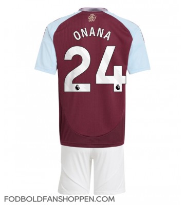 Aston Villa Amadou Onana #24 Hjemmebanetrøje Børn 2024-25 Kortærmet (+ Korte bukser)